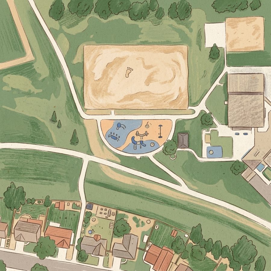 Illustrated map of Lilley Gulch Playground