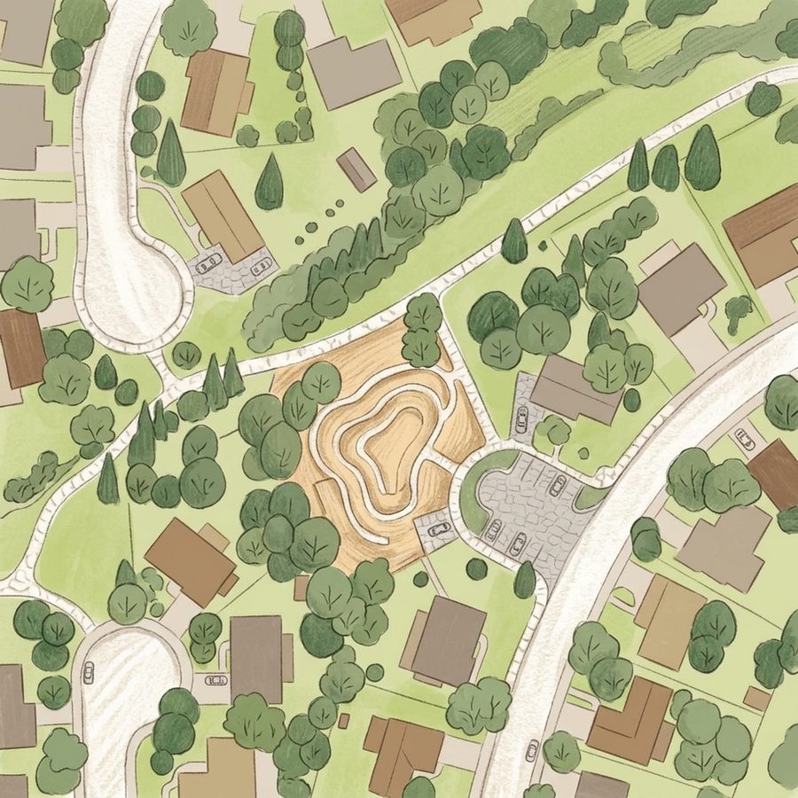 Illustrated map of Lilley Pad Park