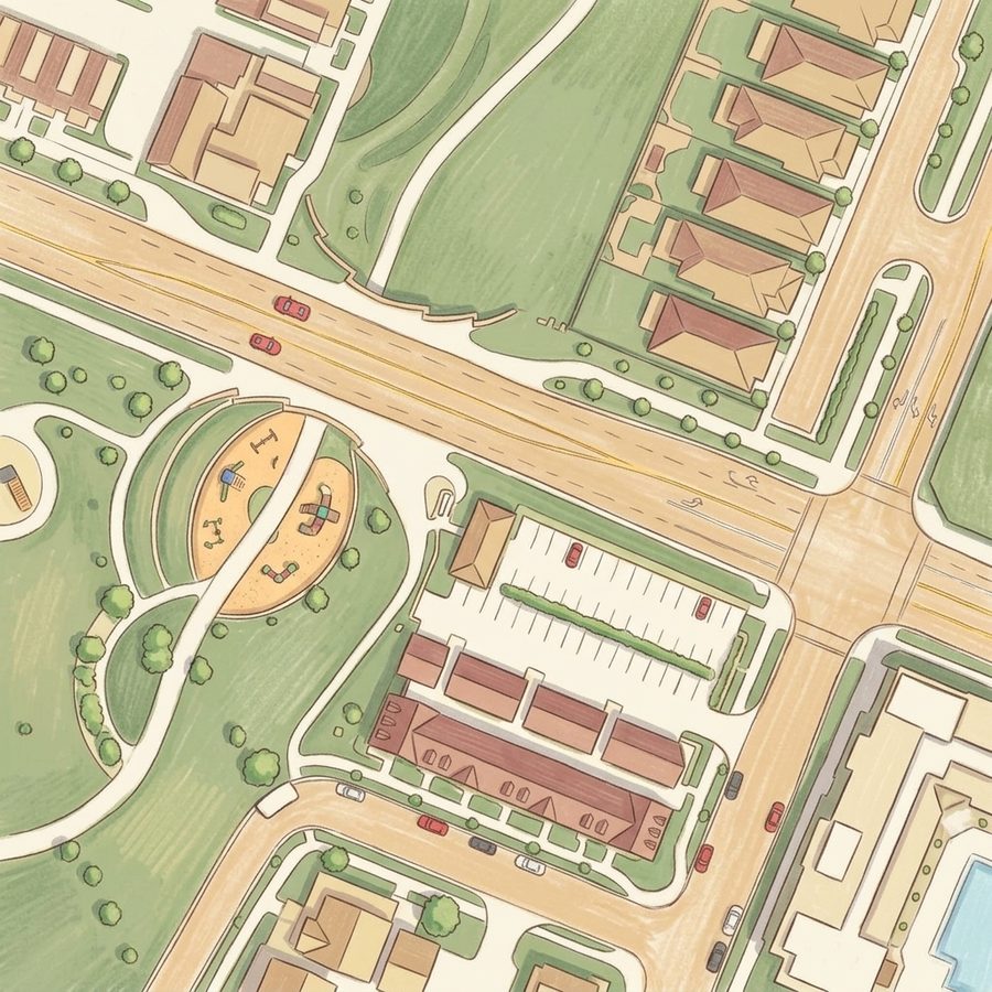 Illustrated map of Lincoln Park At Ridgegate