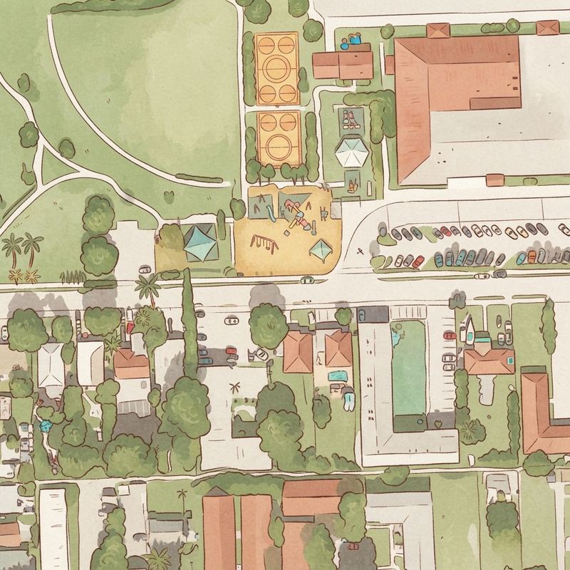 Illustrated map of Lincoln Park