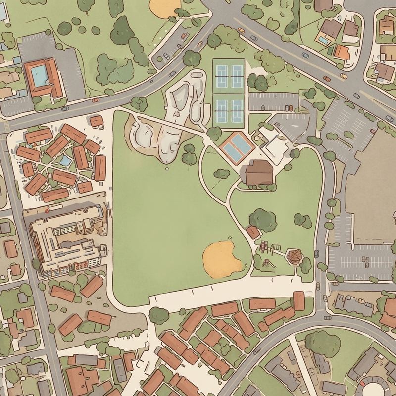 Illustrated map of Linda Vista Park