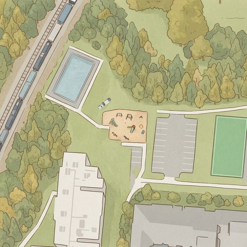 Illustrated map of Lindbergh Park Playground
