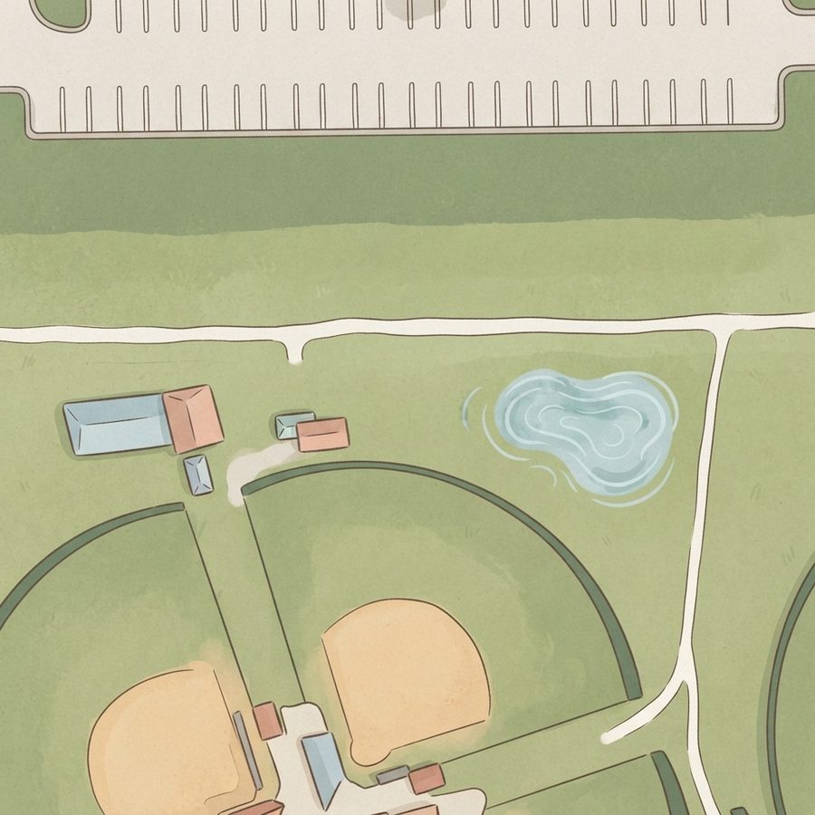 Illustrated map of Lindsay/Lyons Park and Sports Complex