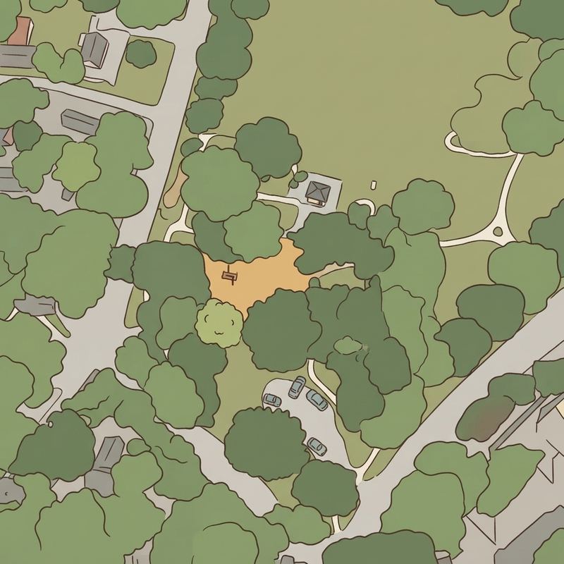Illustrated map of Lindsley Park