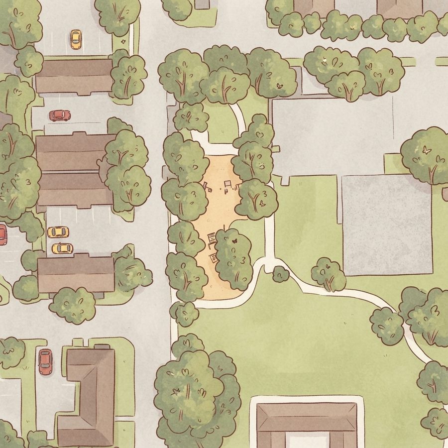 Illustrated map of Linkwood Park