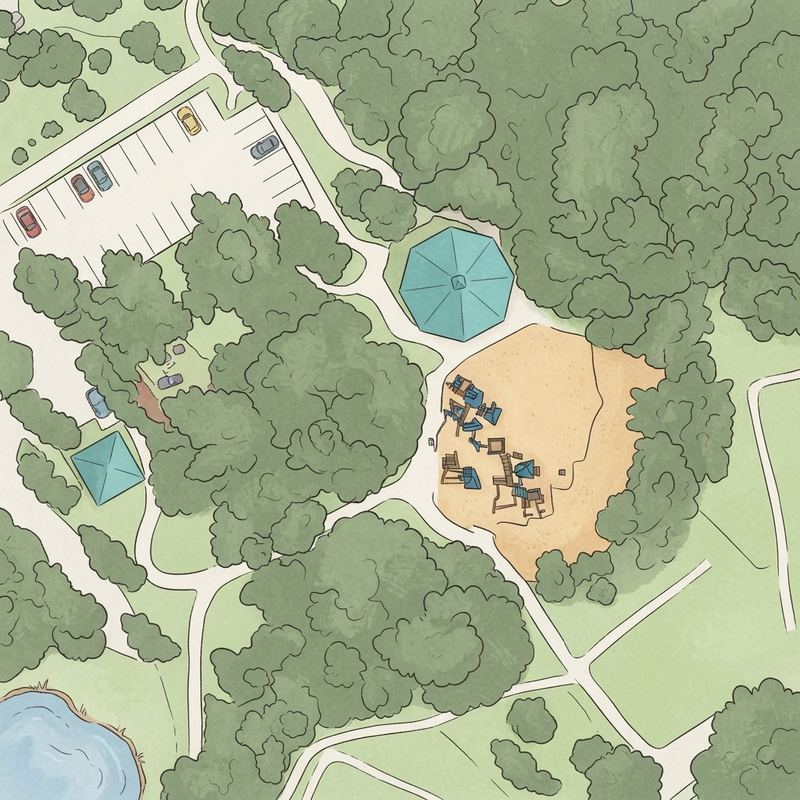 Illustrated map of Lions Club Park
