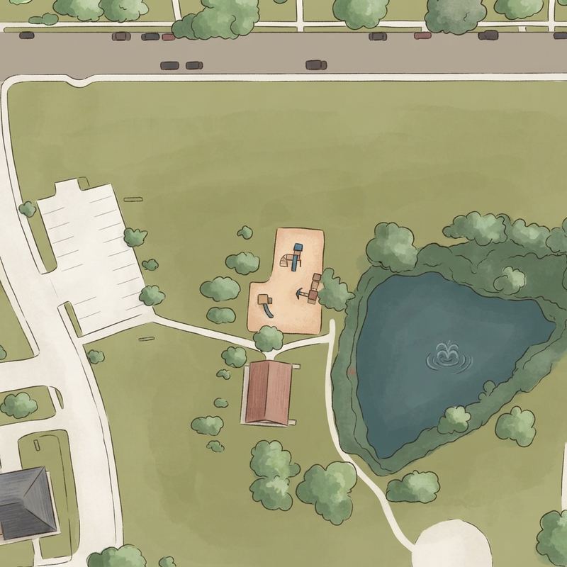 Illustrated map of Lions Club Park