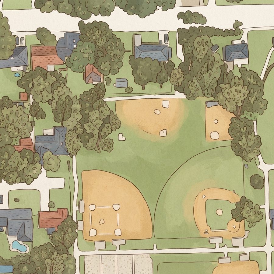 Illustrated map of Lions Park