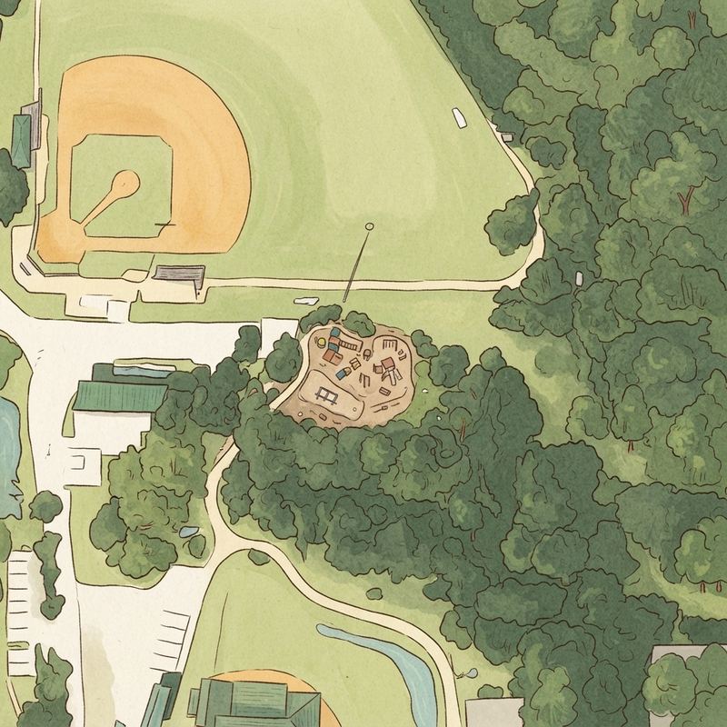 Illustrated map of Lions Park Cobb County