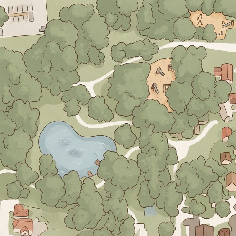 Illustrated map of Lions Park