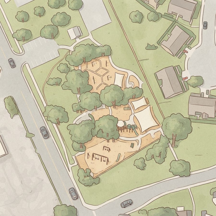 Illustrated map of Lions Park