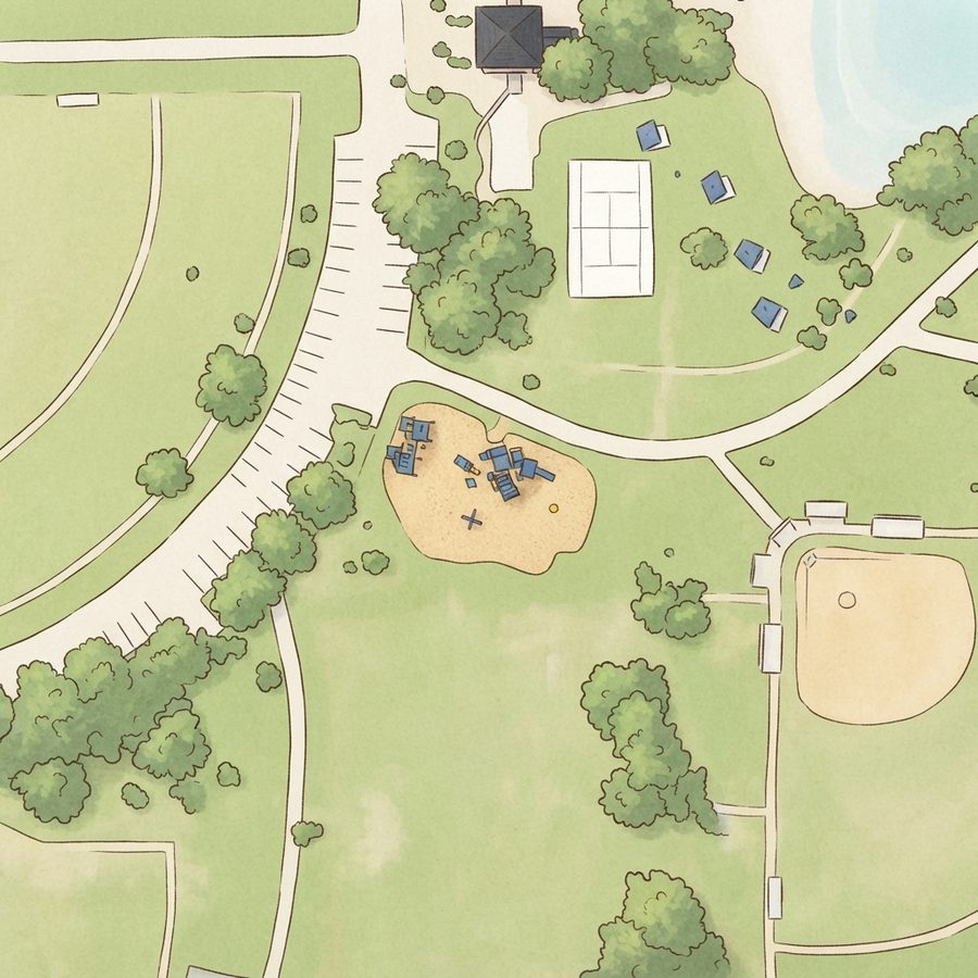 Illustrated map of Little Cedar Bayou Park