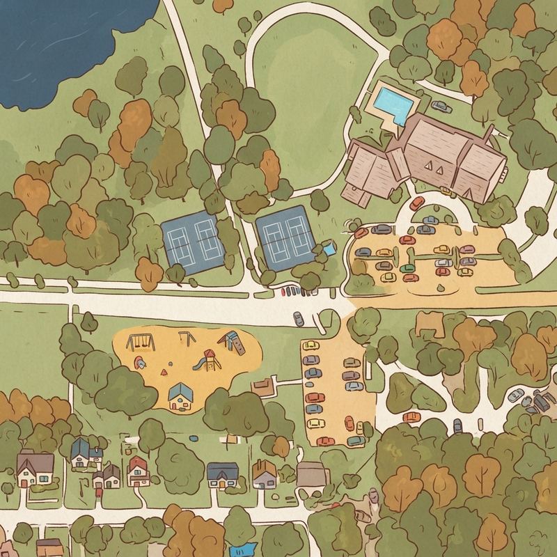 Illustrated map of Little Econ Greenway