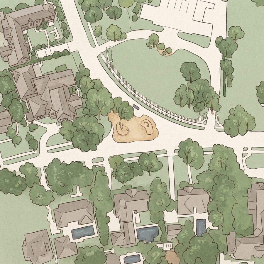 Illustrated map of Little Inwood Park