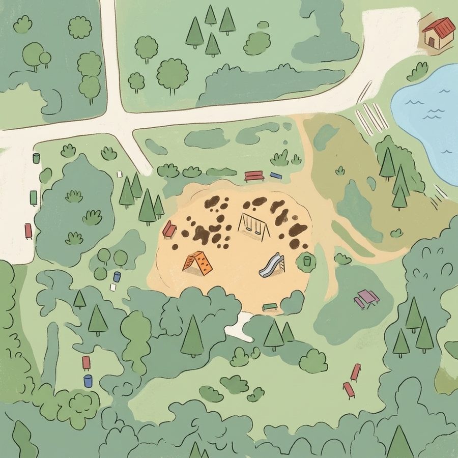 Illustrated map of Little Raven Park