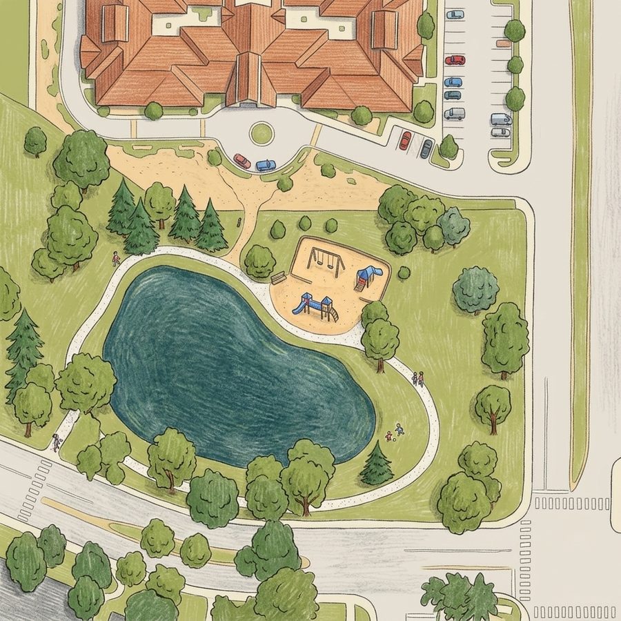 Illustrated map of Little's Creek Park Playground