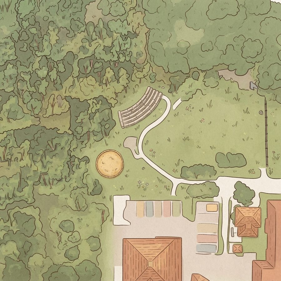 Illustrated map of Little Thicket Park