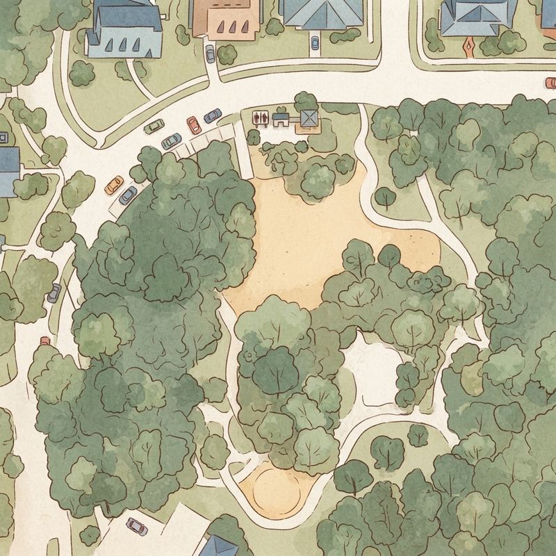 Illustrated map of Live Oak Park