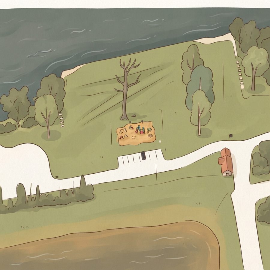 Illustrated map of Lock Two Park