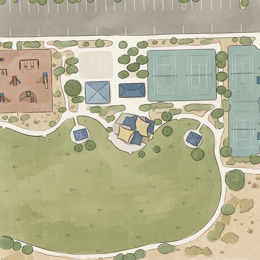Illustrated map of Lone Mountain Regional Park