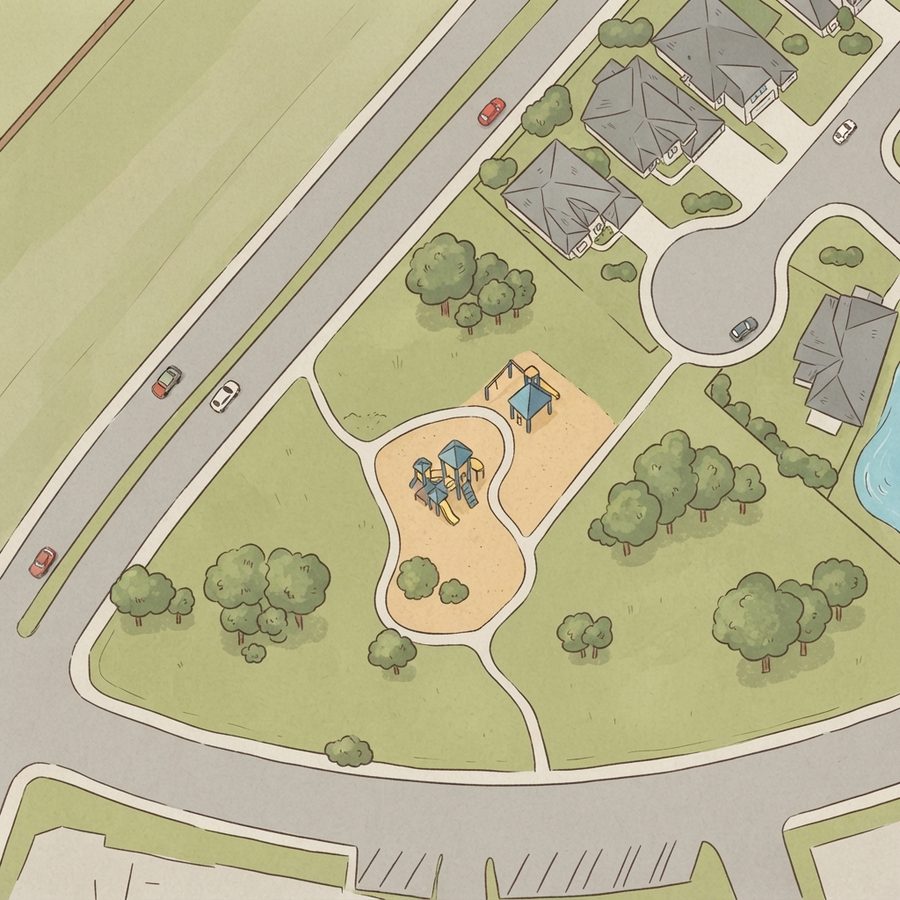 Illustrated map of Lone Star Neighborhood Playground & Park