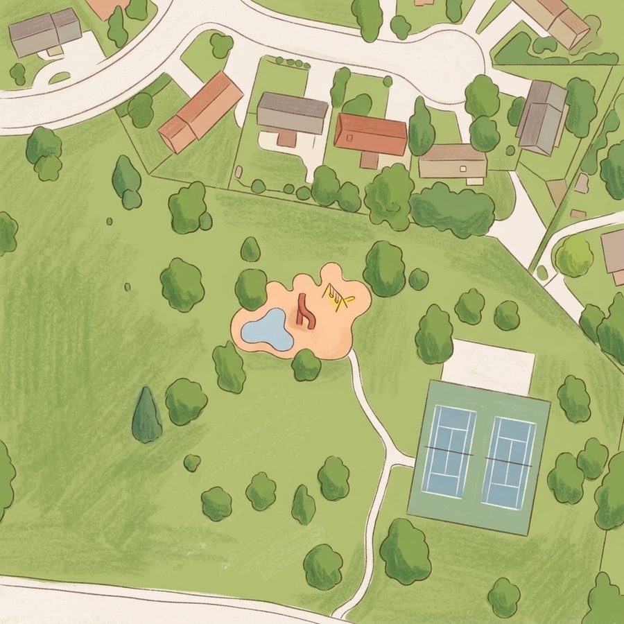 Illustrated map of Lonesome Pine Park