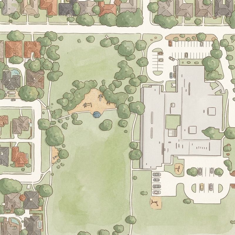 Illustrated map of Longhorn Park