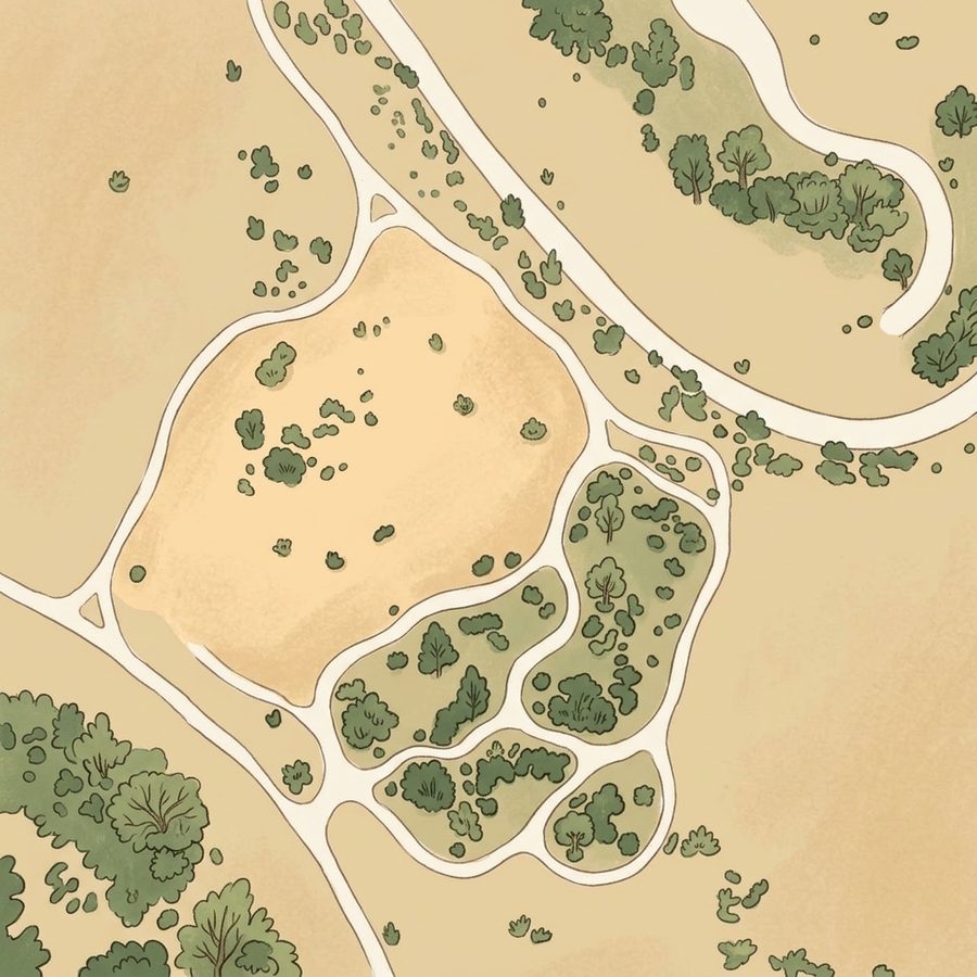 Illustrated map of Looking Glass Community Park