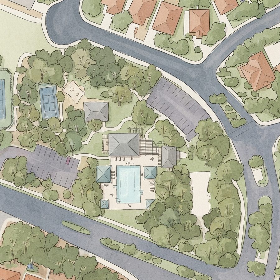 Illustrated map of Lookout Canyon Pool And Playground