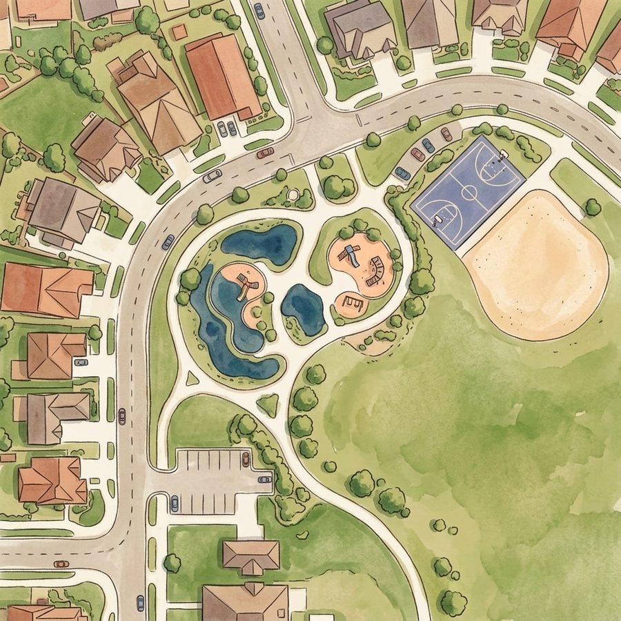 Illustrated map of Lookout Park