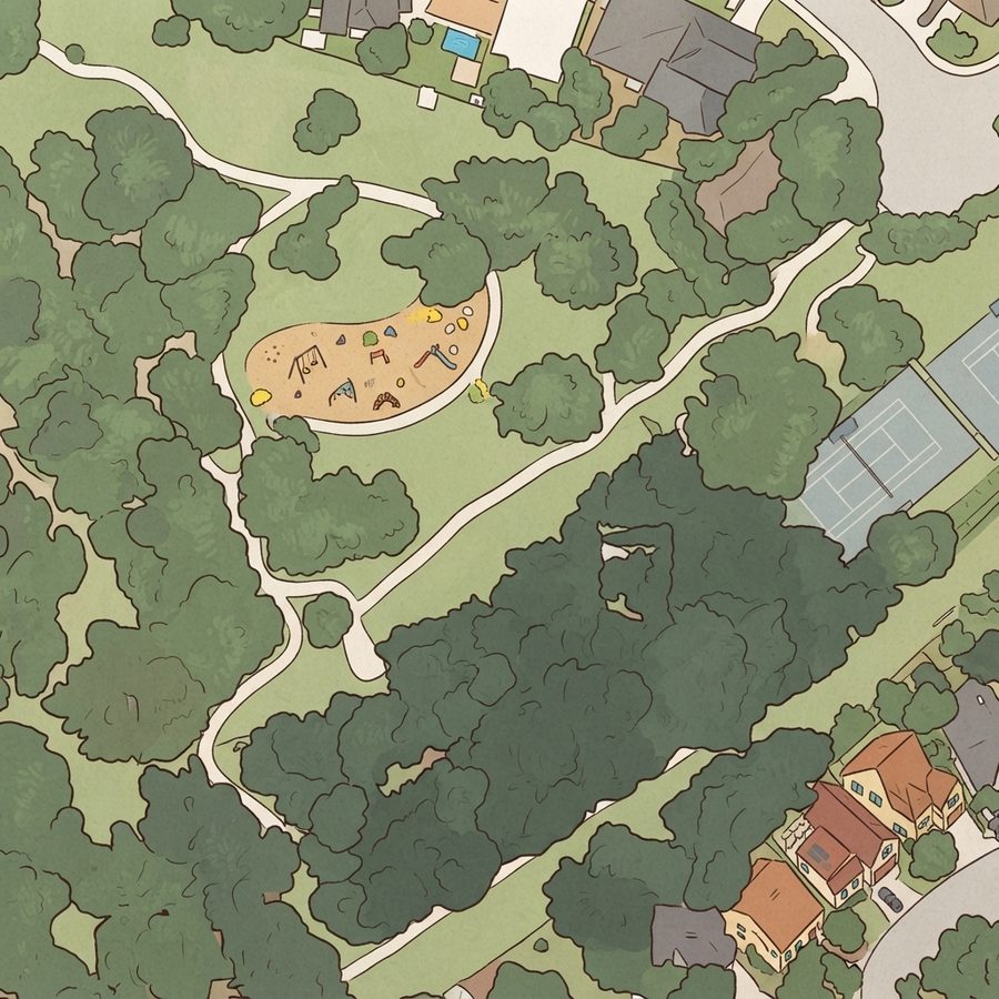 Illustrated map of Lorence Creek Preserve