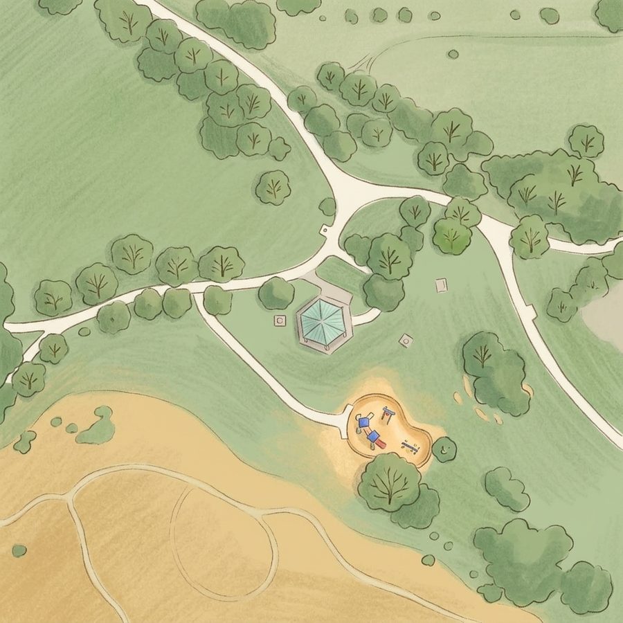 Illustrated map of Loretto Heights Park