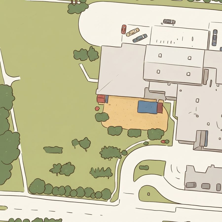 Illustrated map of Los Reyes Playground