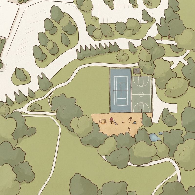 Illustrated map of Lucius D. Simon, Sr. Memorial Park at South Atlanta