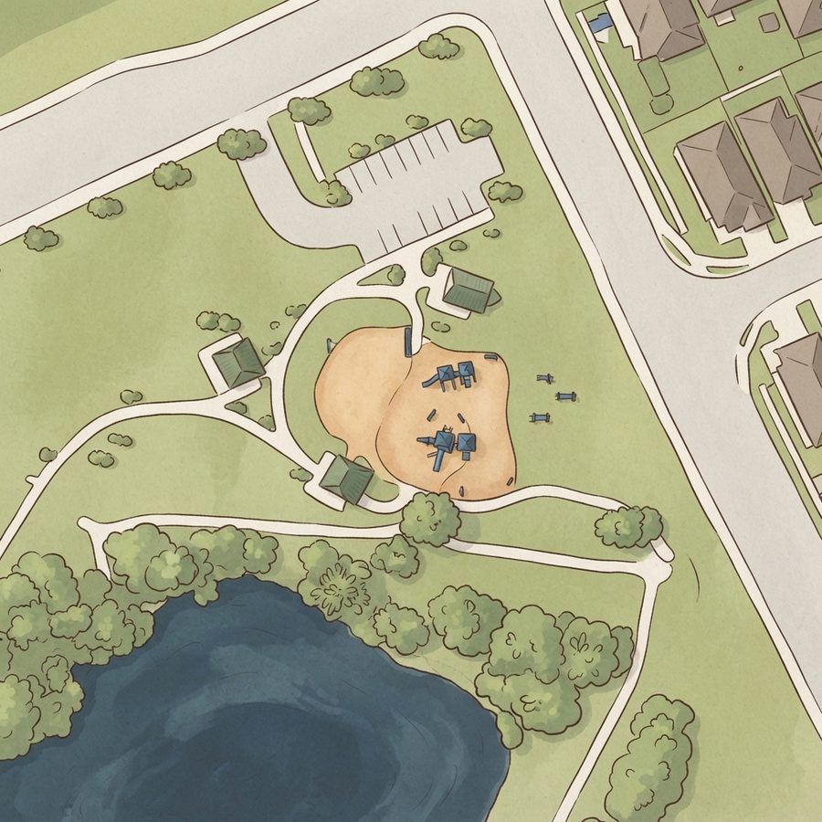 Illustrated map of Luckey Ranch Park Private Subdivision Park