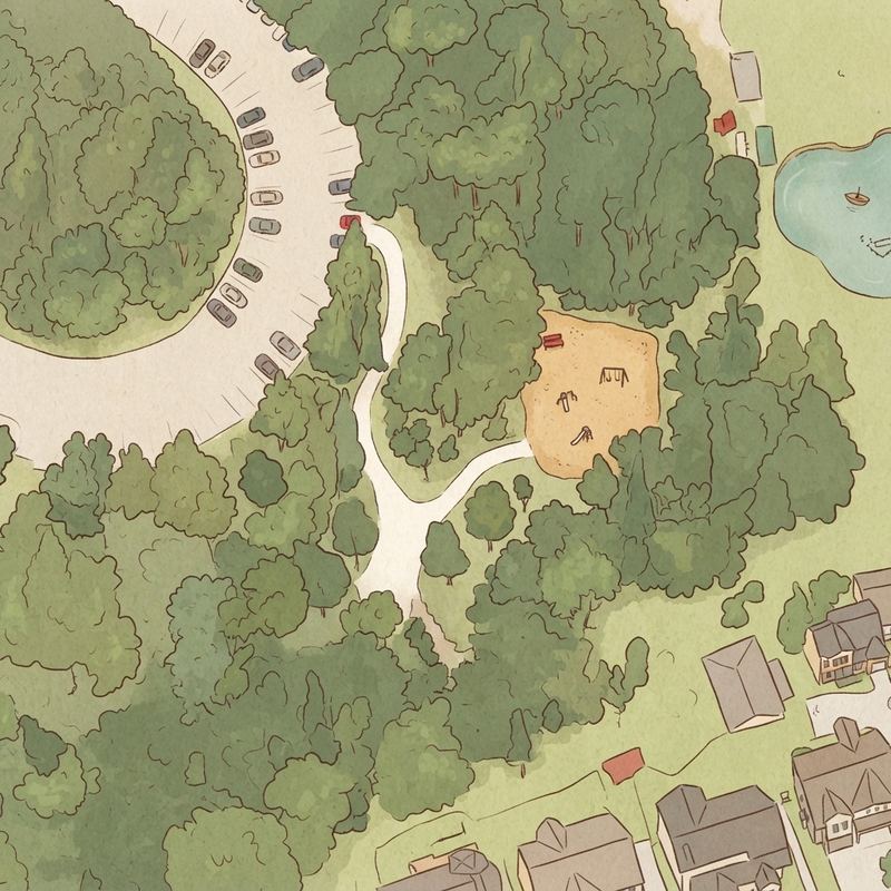 Illustrated map of Lucky Shoals Park