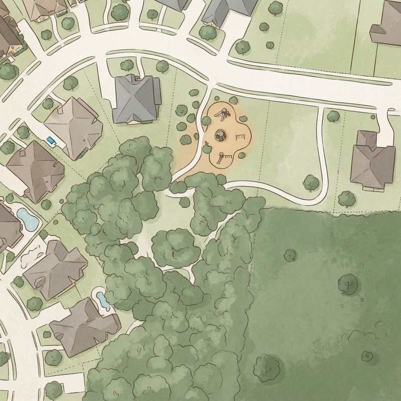 Illustrated map of Lucretia & Gary Mills Park