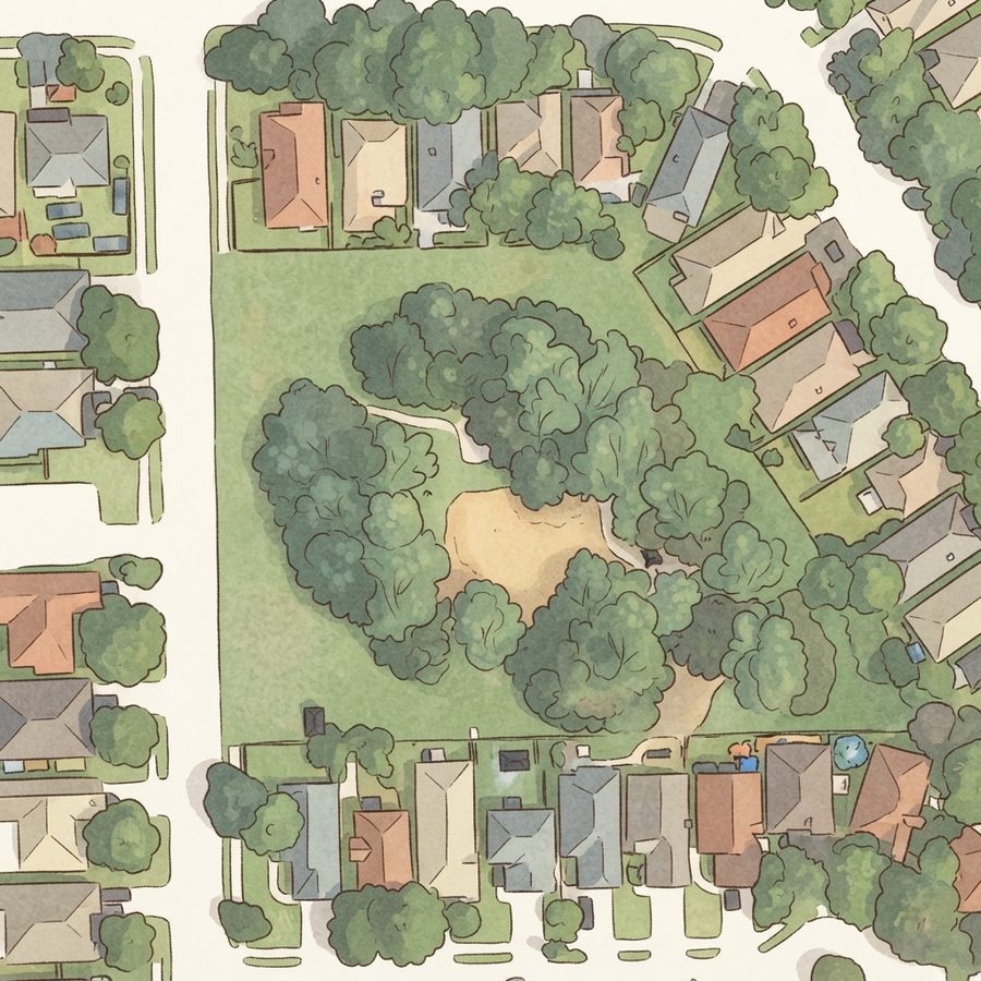 Illustrated map of Lundar Park