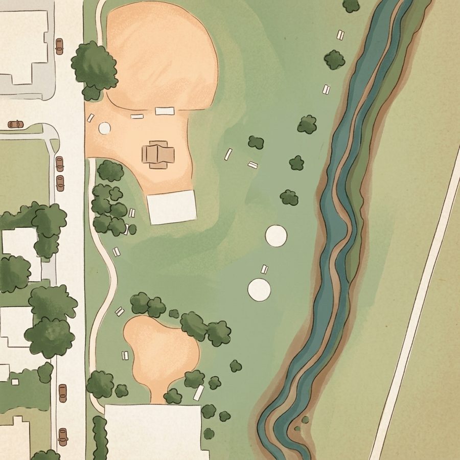 Illustrated map of Maddie’s Playground