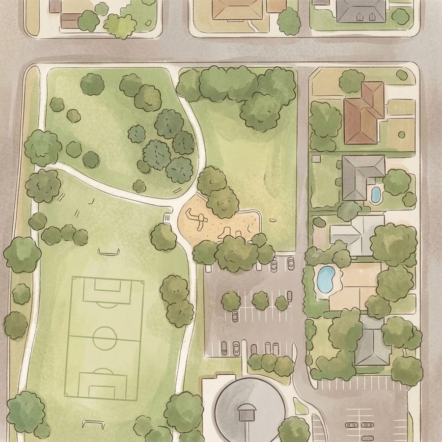 Illustrated map of Magna Carta Park