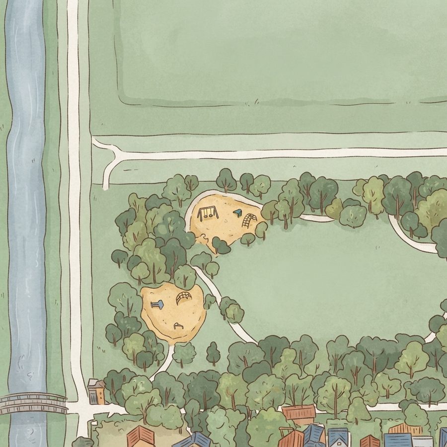 Illustrated map of Magnolia Park