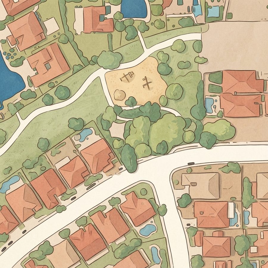 Illustrated map of Majestic Bluff Park