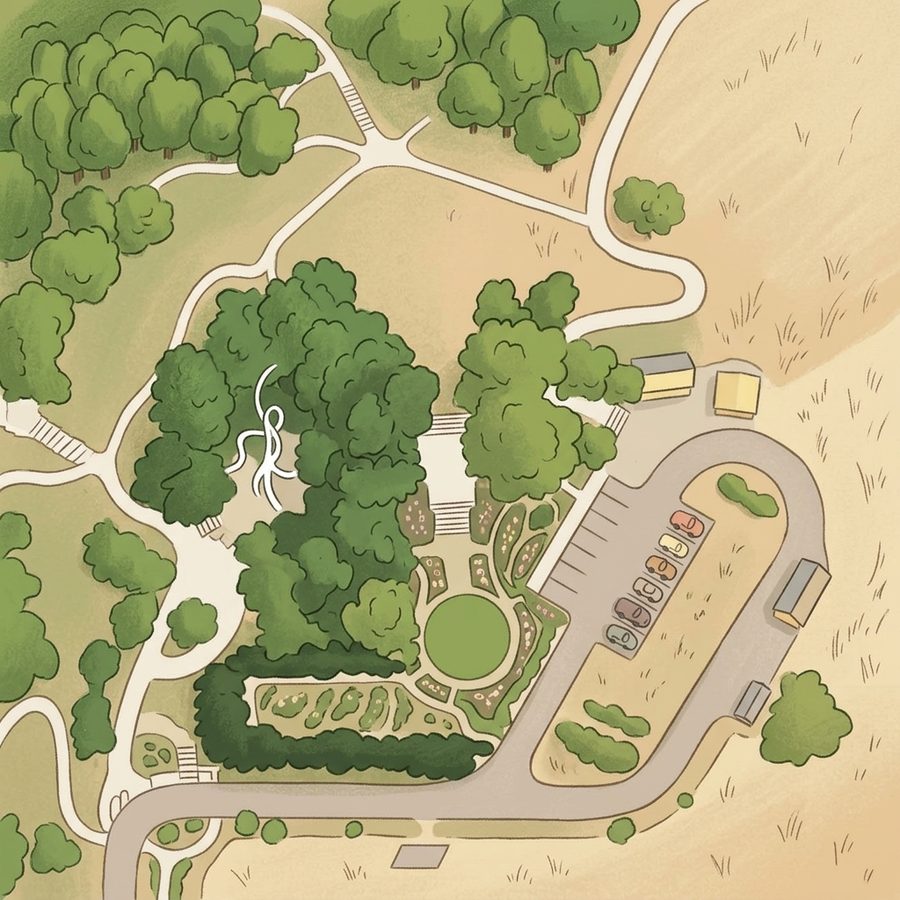 Illustrated map of Majestic View Nature Center