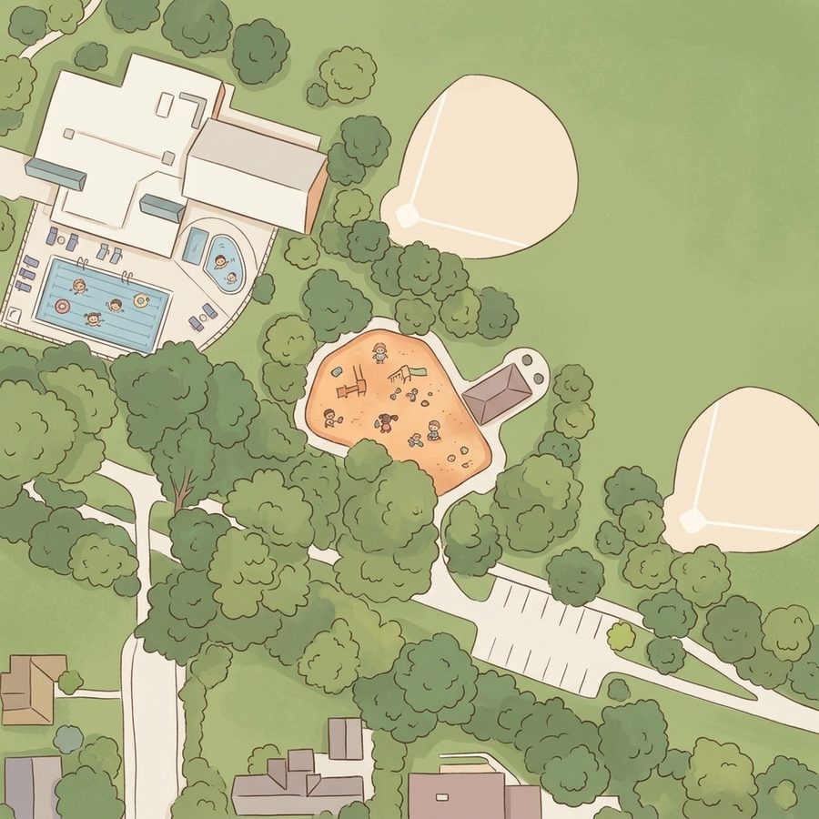 Illustrated map of Mamie D Eisenhower Park