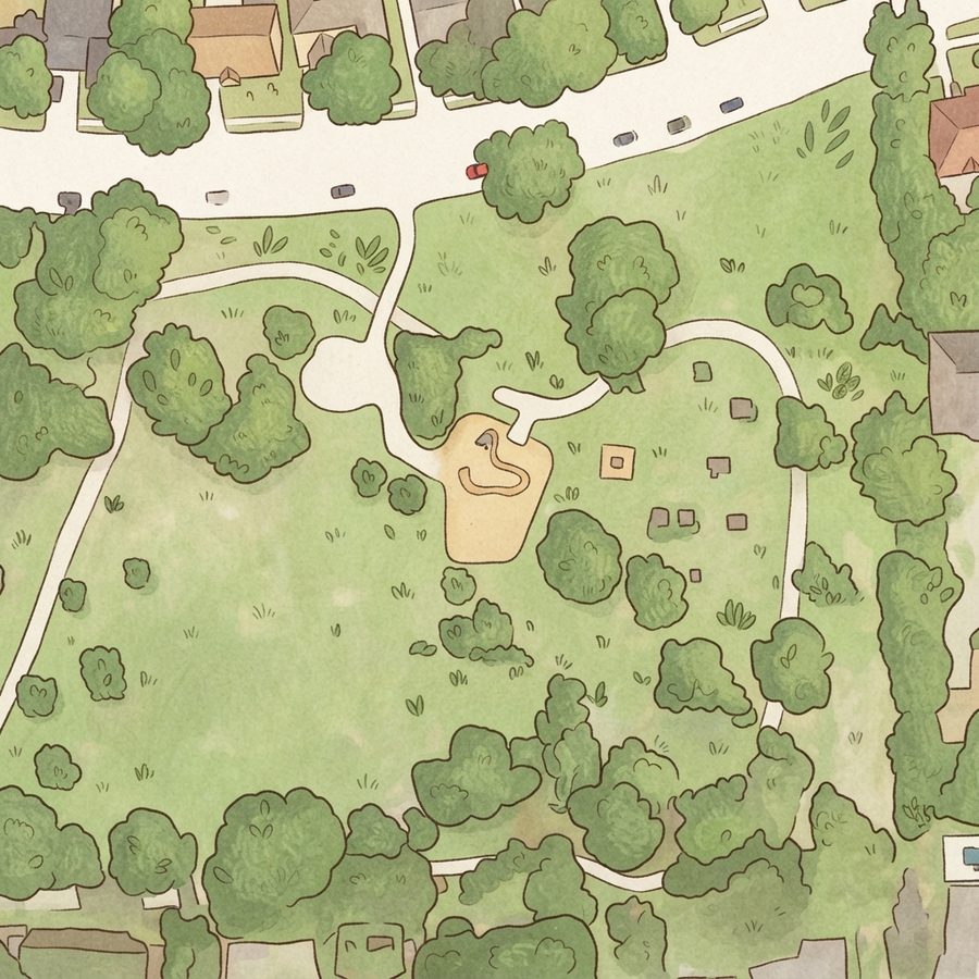 Illustrated map of Mangum Manor Park