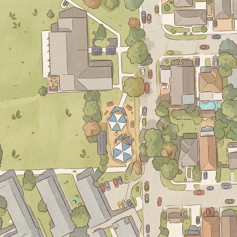 Illustrated map of Manolo Reyes Park (West End)