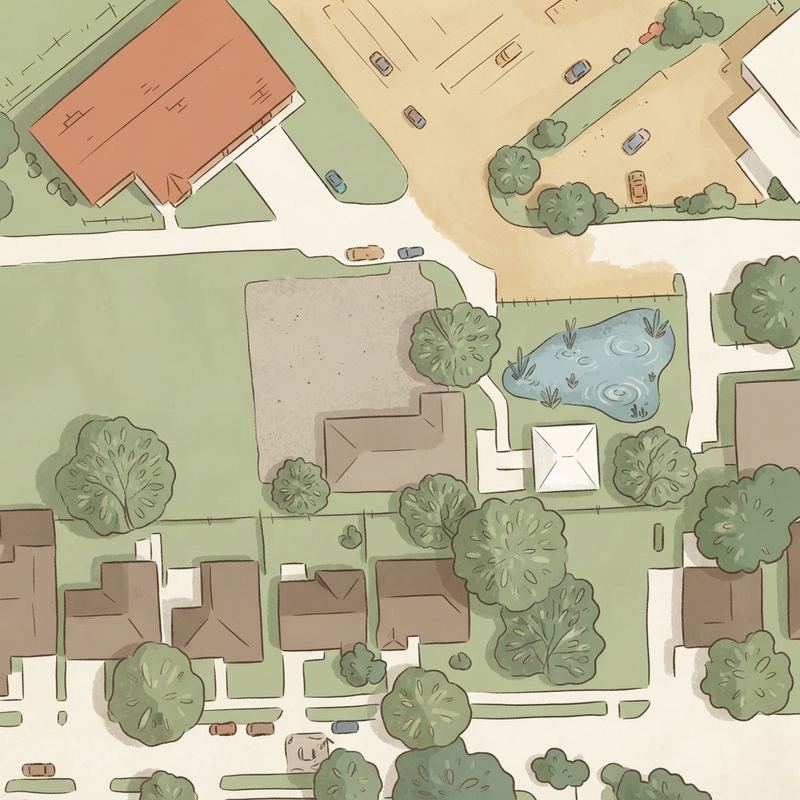 Illustrated map of Manor Hall