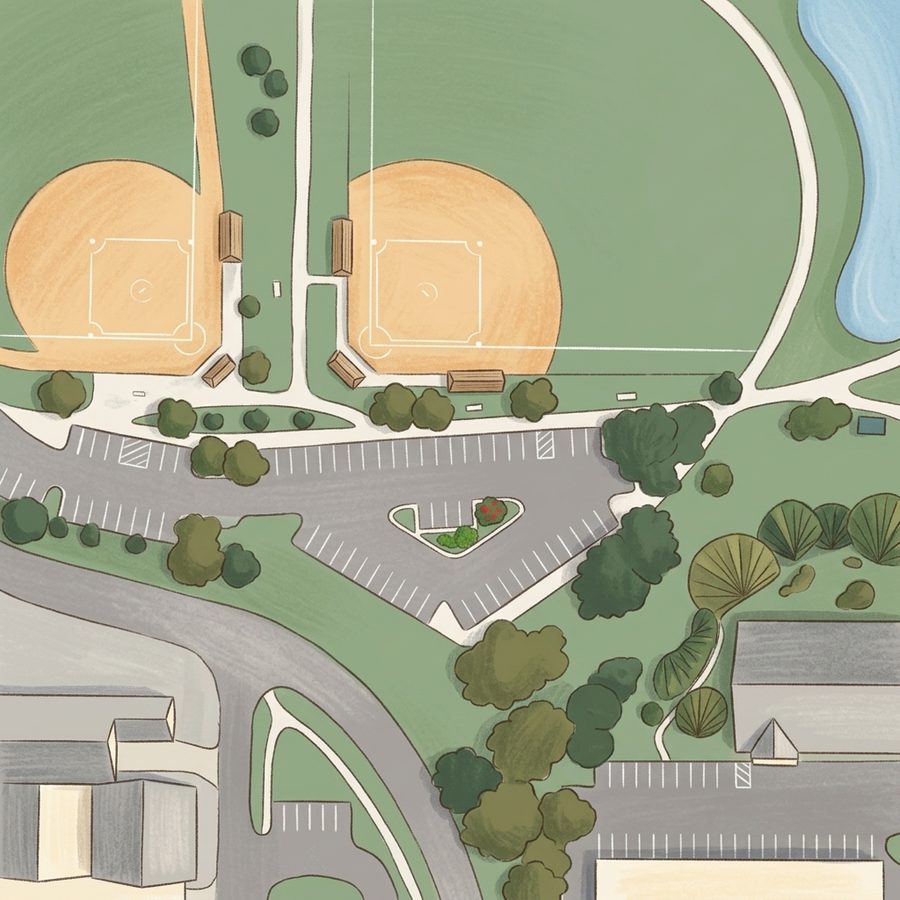 Illustrated map of Manwaring field