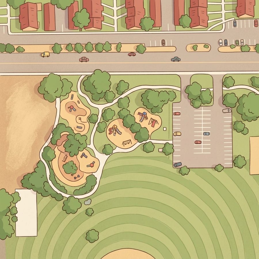 Illustrated map of Maple Grove Park