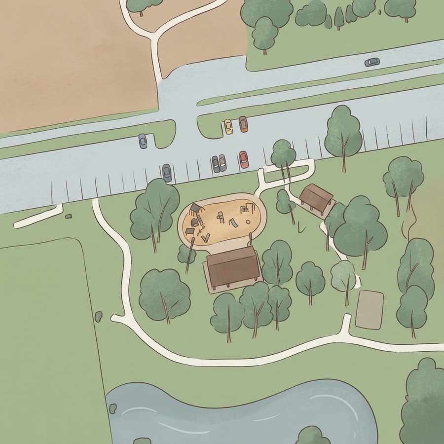Illustrated map of Marcella Vivrette Smith Park
